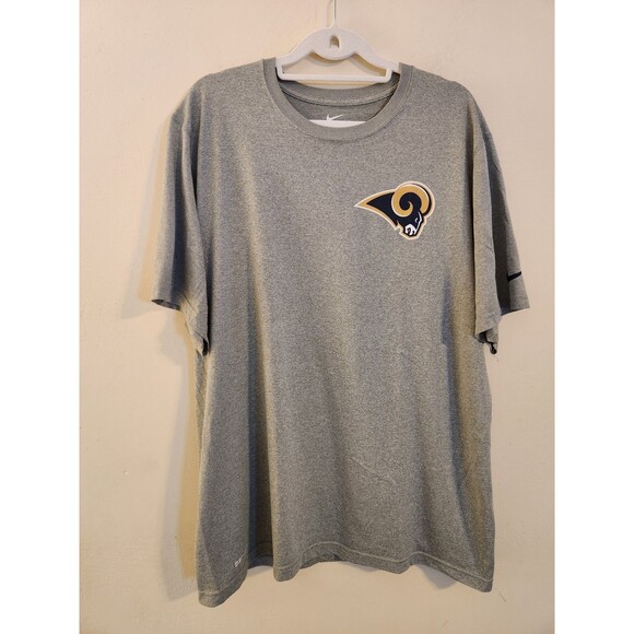 Nike Dri-Fit Men's Size Large Los Angeles Rams NFL Gray‎ Short Sleeve Shirt - Picture 1 of 8